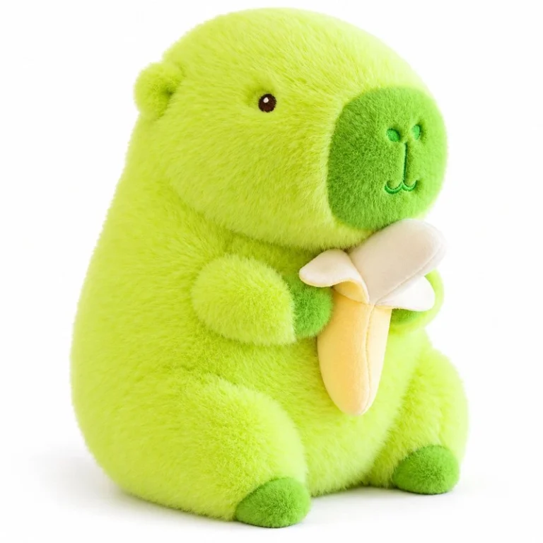 Green Banana Holding Capybara Plush