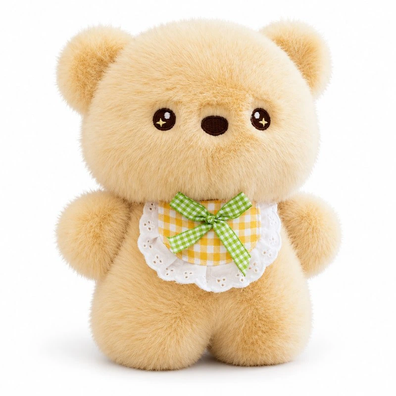 Green Bow Lace Bib Teddy Bear Plush