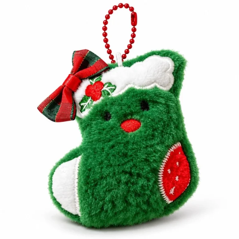 Green Christmas Stocking Plush Charm
