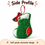 Green Christmas Stocking Plush Charm — additional angle concept.