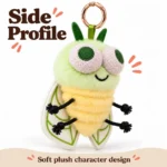 Green Cicada Plush Keychain — additional angle concept.