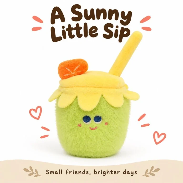 Green Fruit Tea Cup Plush Charm