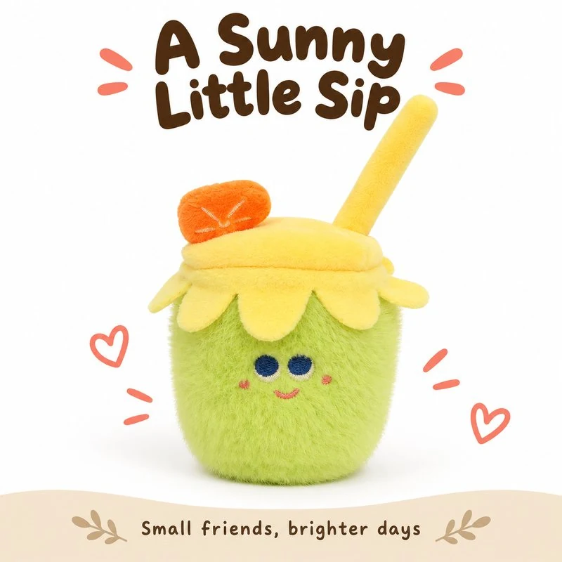 Green Fruit Tea Cup Plush Charm