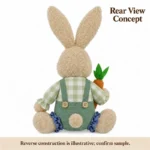 Green Gingham Easter Bunny Plush — reverse construction concept.