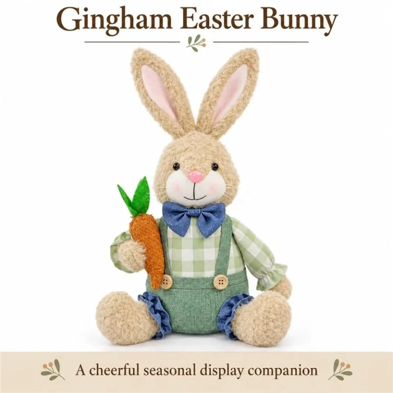 Green Gingham Easter Bunny Plush
