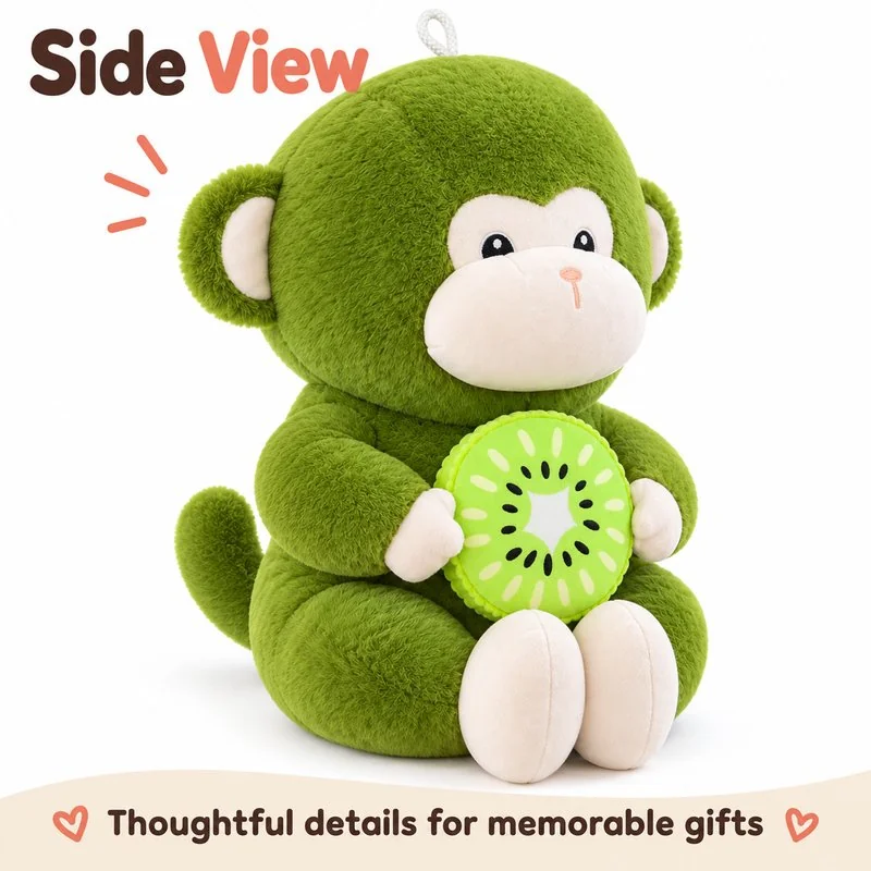 Green Kiwi Monkey Plush — additional angle concept.