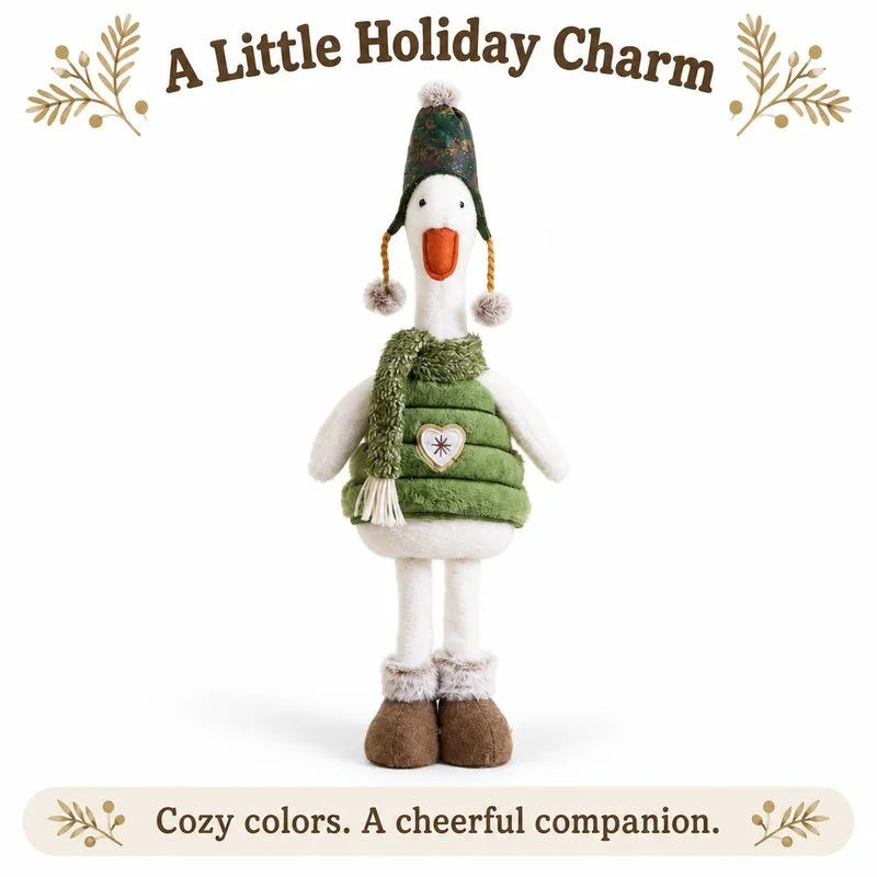 Green Long Leg Christmas Duck Plush