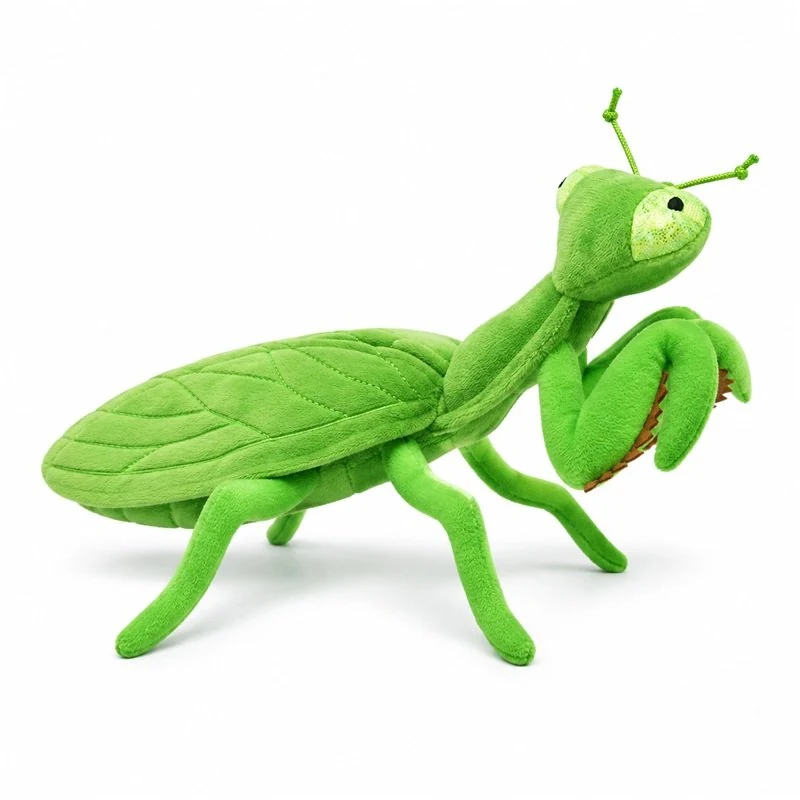 Green Praying Mantis Plush Toy — side view concept