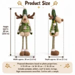 Green Striped Leg Reindeer Plush — proposed size reference; dimensions require sample confirmation.