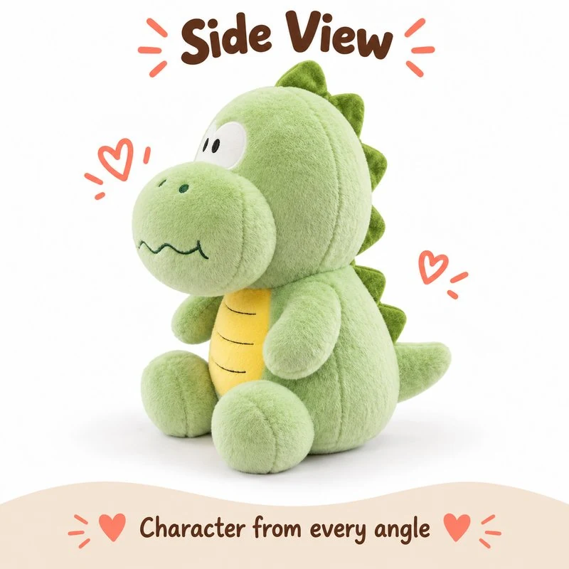Green Yellow Belly Dinosaur Plush — additional angle concept.