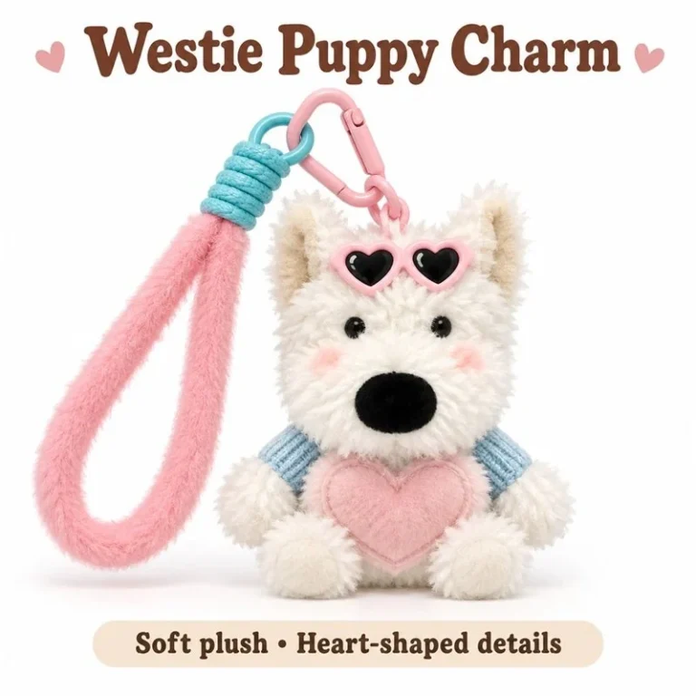 Heart Sunglasses Westie Plush Keychain