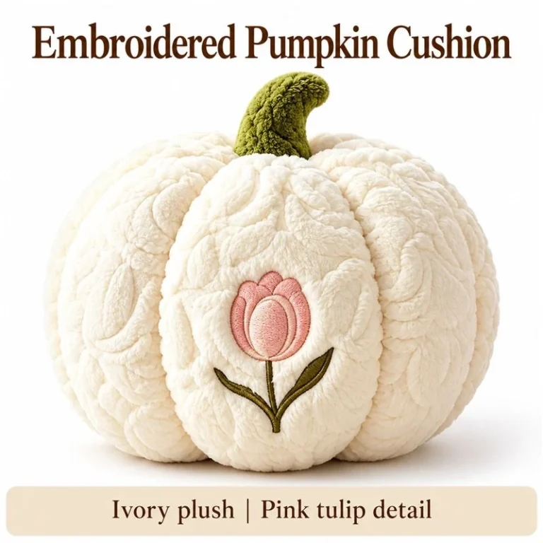 Ivory Tulip Pumpkin Plush Pillow