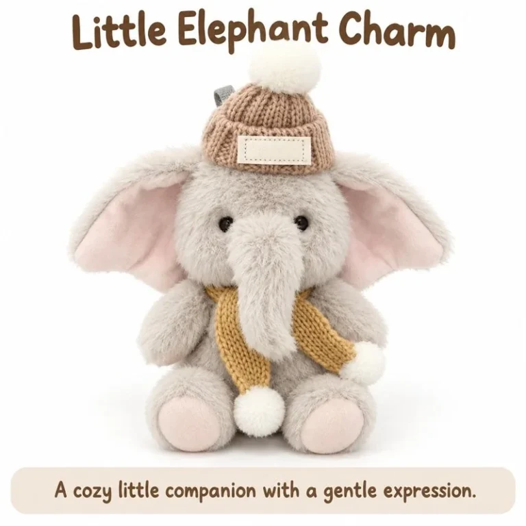 Knit Hat Scarf Elephant Plush