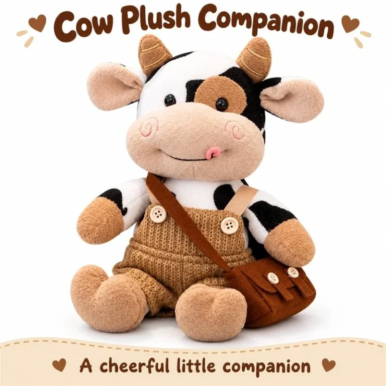 Knitted Overall Cow Plush