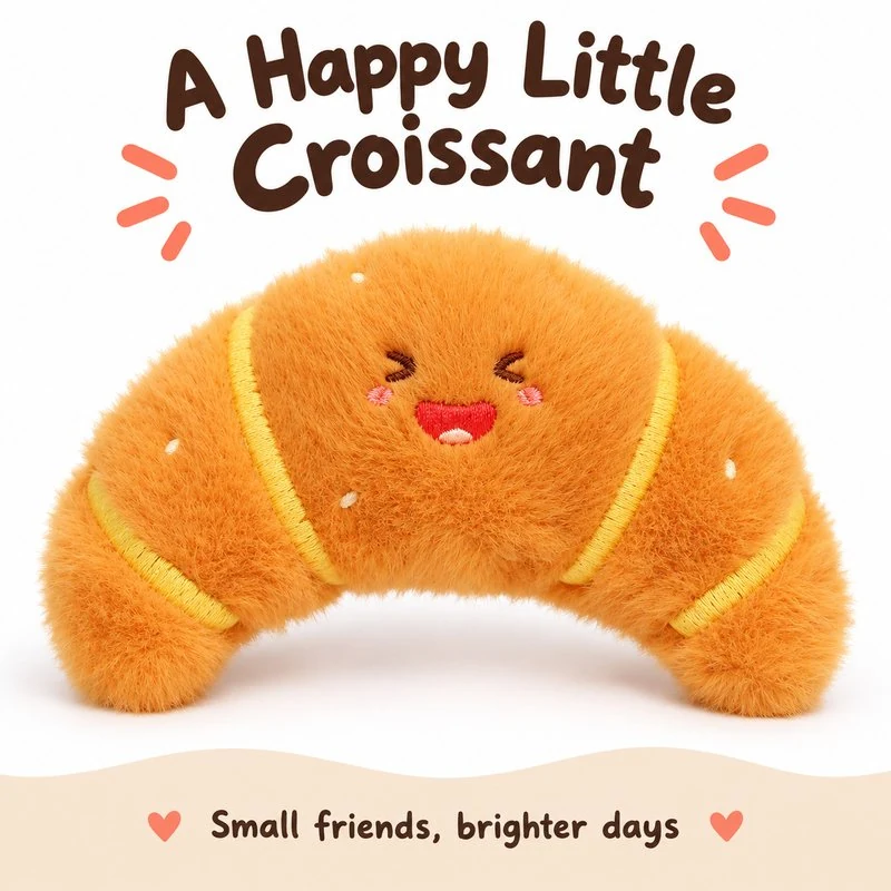 Laughing Croissant Plush Charm