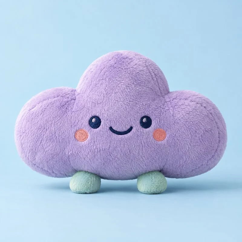 Illustrative original lavender cloud character plush