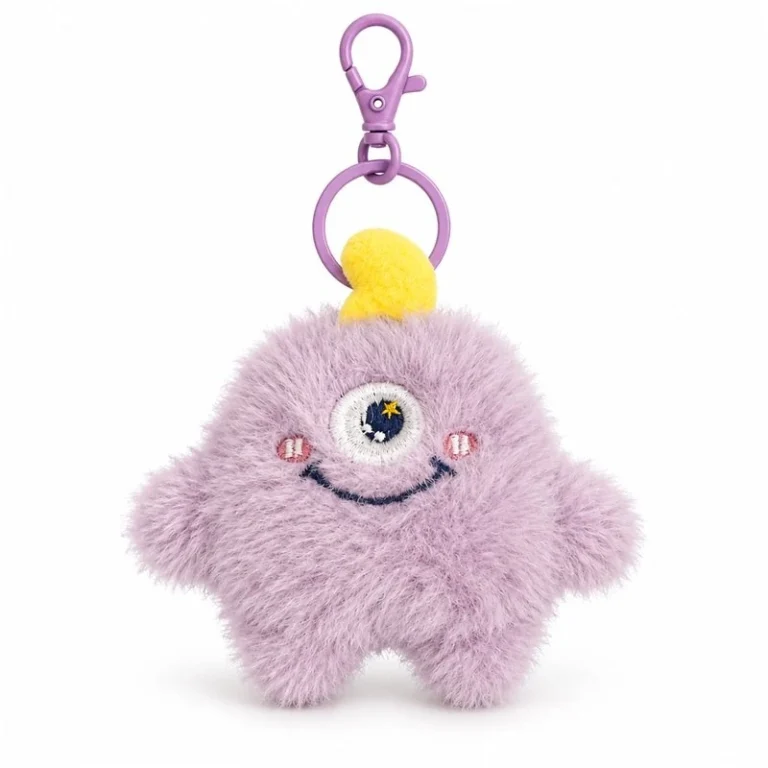 Lilac One Eyed Monster Plush Keychain