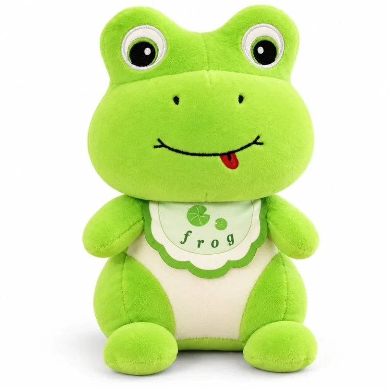 Lily Pad Bib Green Frog Plush
