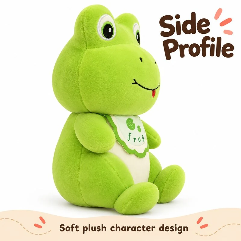 Lily Pad Bib Green Frog Plush — additional angle concept.