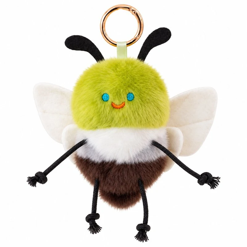 Lime Green Winged Insect Plush Keychain
