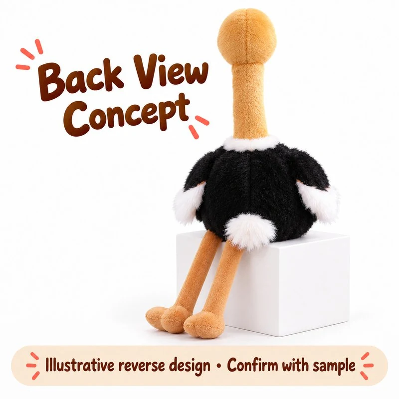 Long Leg Ostrich Stuffed Animal — reverse construction concept.