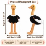 Long Leg Ostrich Stuffed Animal — proposed size reference; dimensions require sample confirmation.