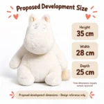 Long Muzzle White Hippopotamus Stuffed Animal — proposed size reference; dimensions require sample confirmation.