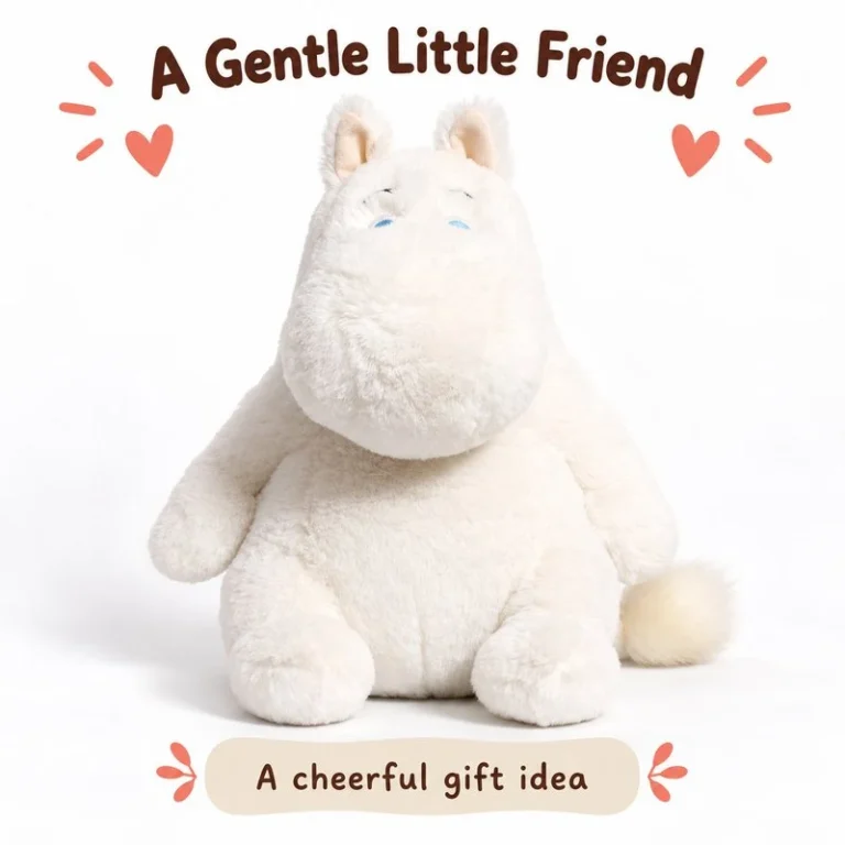 Long Muzzle White Hippopotamus Stuffed Animal