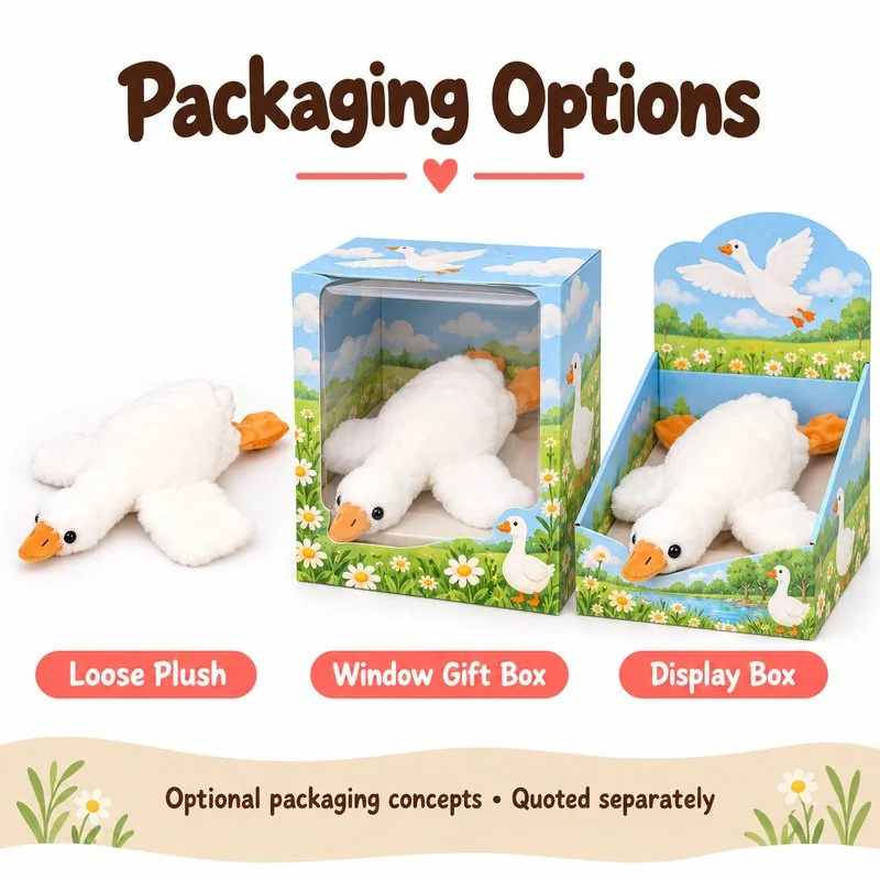 Lying White Goose Plush — packaging concept