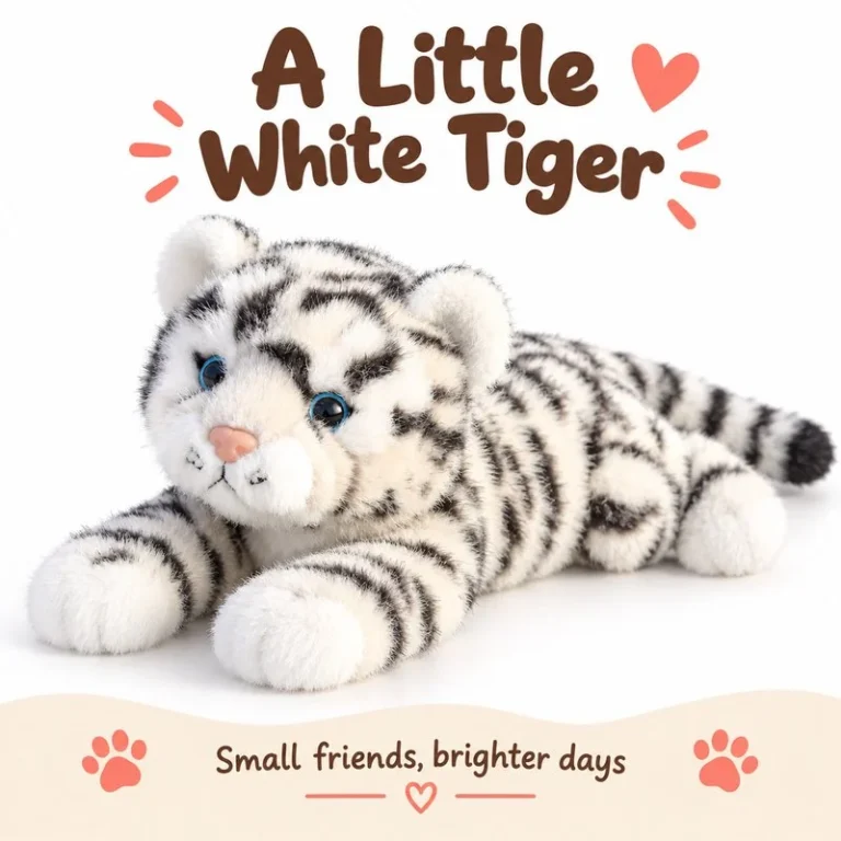 Lying White Tiger Plush