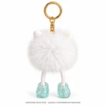 Mint Glasses White Pompom Keychain — reverse construction concept.