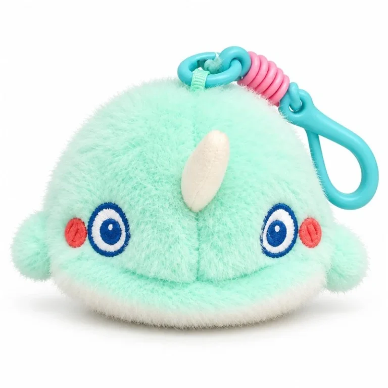 Mint Narwhal Plush Keychain
