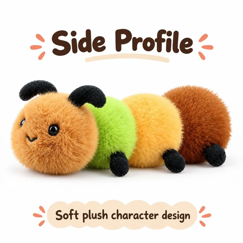 Multicolor Caterpillar Plush Toy — additional angle concept.