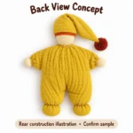 Mustard Sleeping Cloth Doll — reverse construction concept.