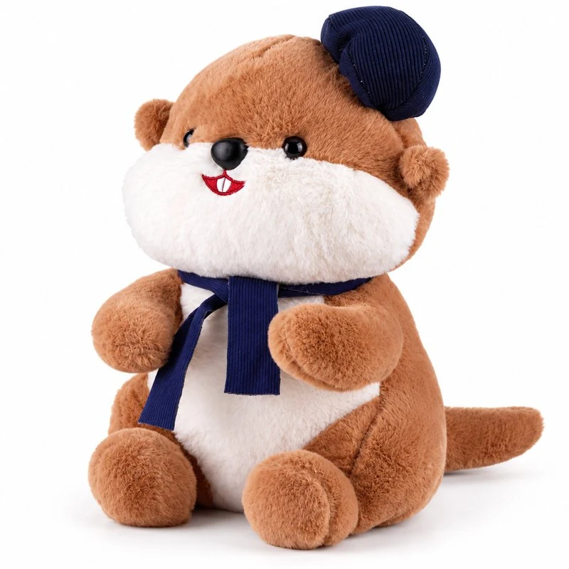Navy Beret Beaver Plush Toy