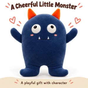 Navy Orange Horn Monster Plush