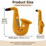 Ochre Saxophone Plush — proposed size reference; dimensions require sample confirmation.