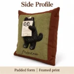 Rectangular Black Cat Print Pillow — additional angle concept.