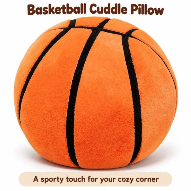 Orange Basketball Plush Cushion