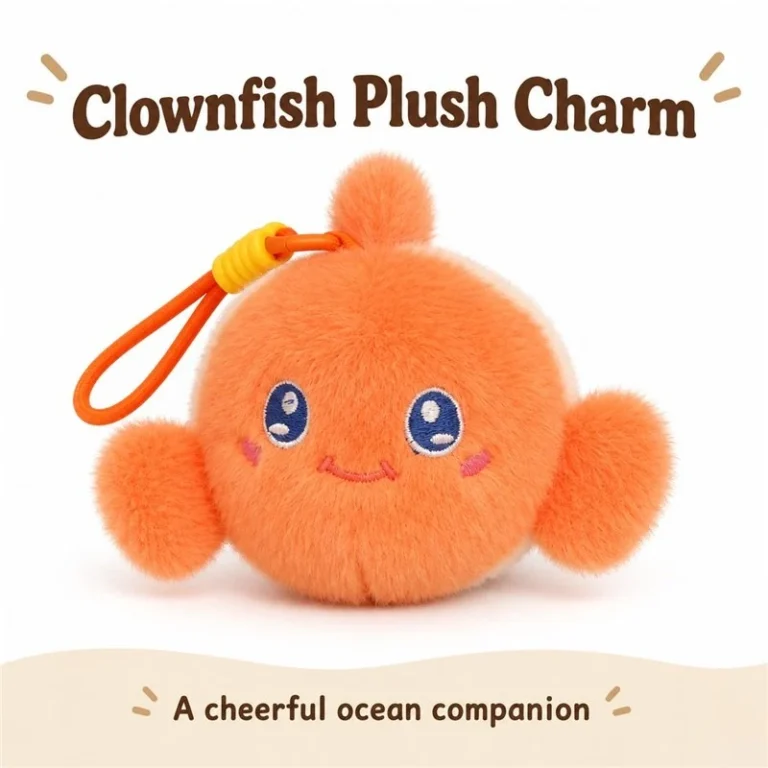 Orange Clownfish Plush Keychain