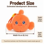 Orange Clownfish Plush Keychain — proposed size reference; dimensions require sample confirmation.