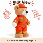 Orange Firefighter Teddy Bear Plush — additional angle concept.