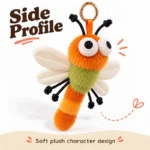 Orange Green Dragonfly Plush Keychain — additional angle concept.