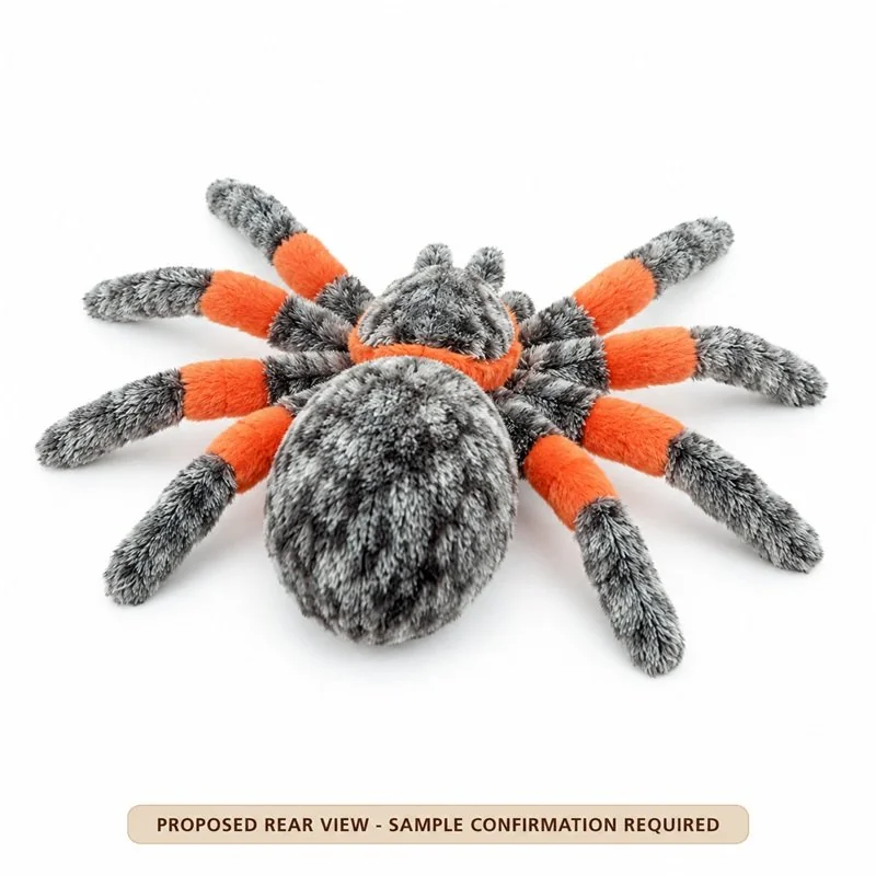 Orange Legged Spider Plush — back view concept