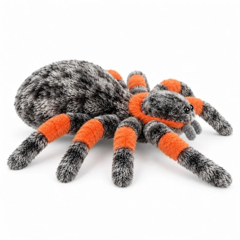 Orange Legged Spider Plush — side view concept