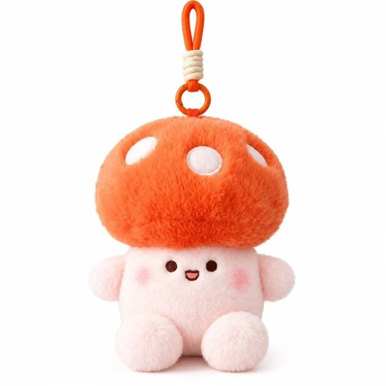 Orange Mushroom Plush Bag Charm