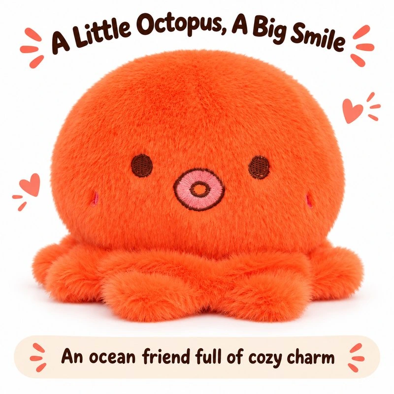 Orange Octopus Plush