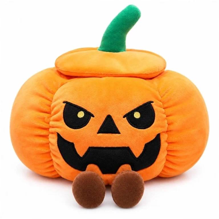 Orange Pumpkin Plush Storage Basket