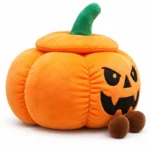 Orange Pumpkin Plush Storage Basket — additional angle concept.