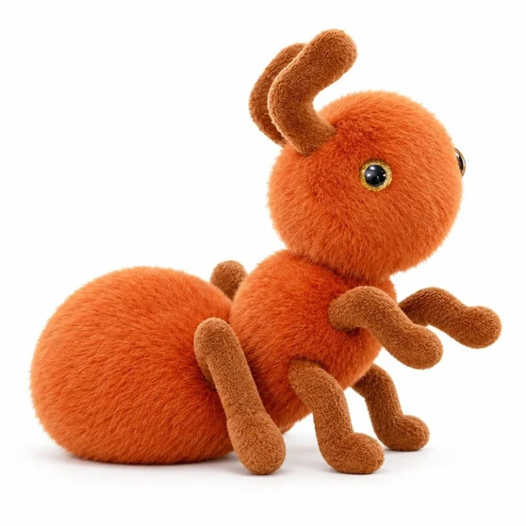 Upright Orange Round Ant Plush